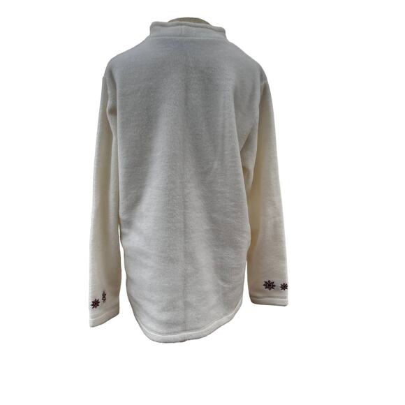 Vintage 1990s Croft & Barrow Sport White Snowflake Sweater Size Small Oversized - Picture 2 of 6